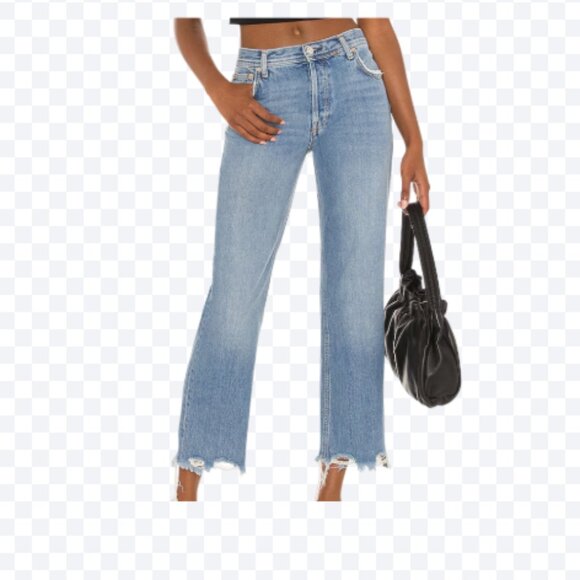NWOT We the Free by Free People Maggie Denim Distressed Straight Leg Jeans - Picture 16 of 16